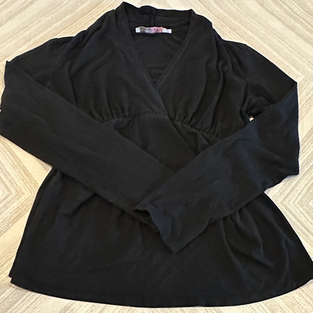 Chaiken Maternity Black Empire Waist, Long-Sleeved Top Size Small